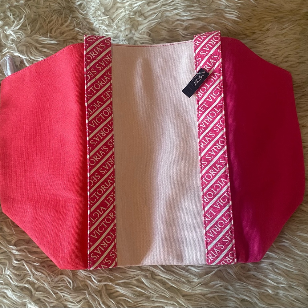 NWT VICTORIAS SECRET TOTE pink and coral - Picture 5 of 7